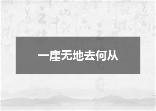 一廛无地去何从