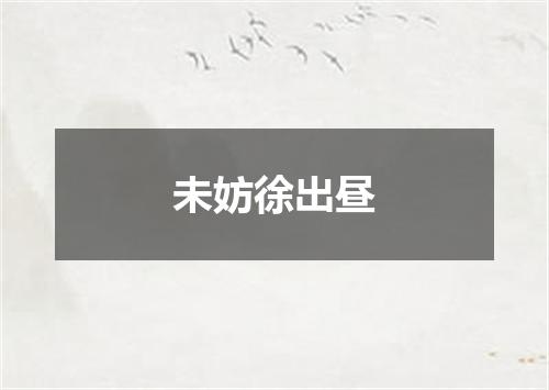 未妨徐出昼