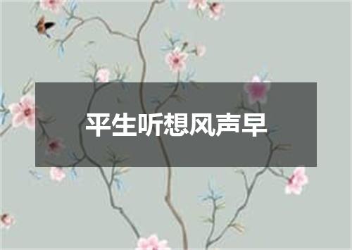 平生听想风声早