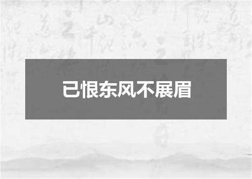 已恨东风不展眉