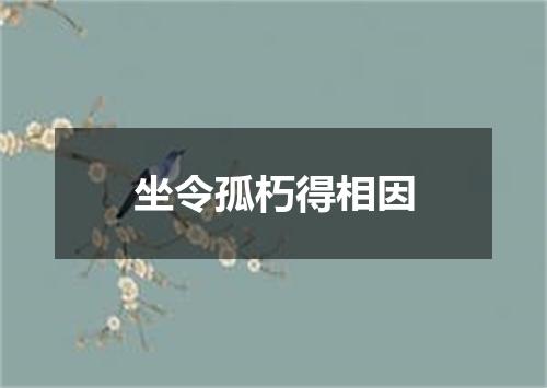 坐令孤朽得相因