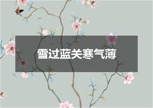 雪过蓝关寒气薄