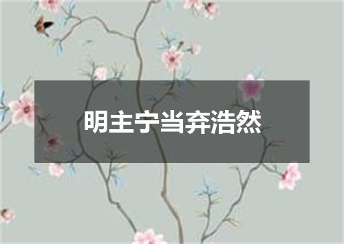 明主宁当弃浩然