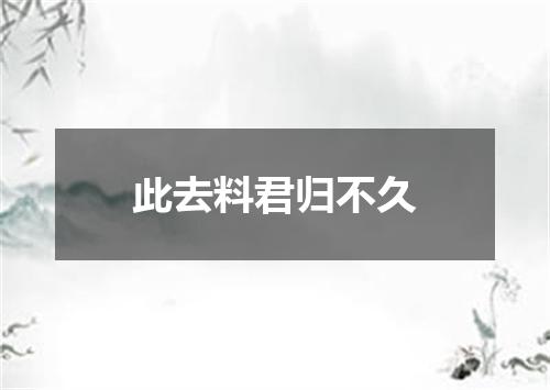 此去料君归不久