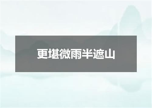 更堪微雨半遮山