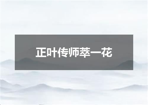 正叶传师萃一花