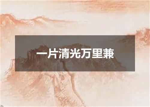 一片清光万里兼