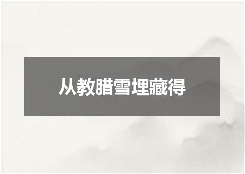 从教腊雪埋藏得