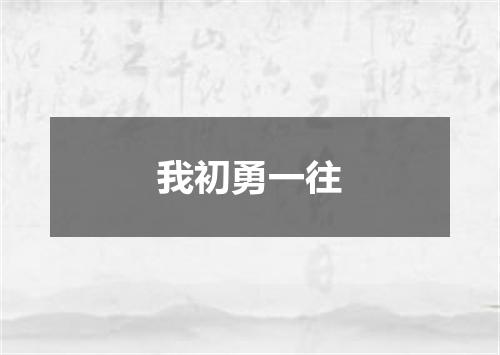 我初勇一往