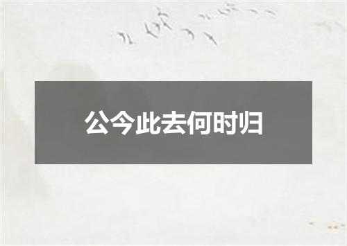 公今此去何时归