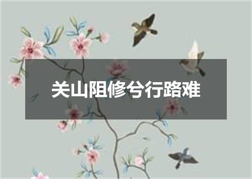 关山阻修兮行路难