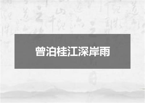 曾泊桂江深岸雨