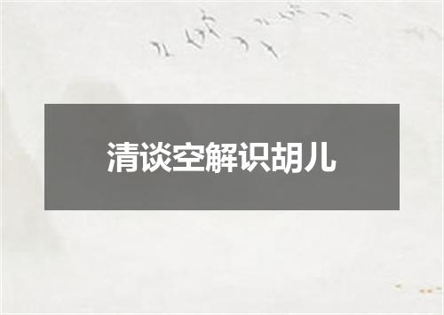 清谈空解识胡儿