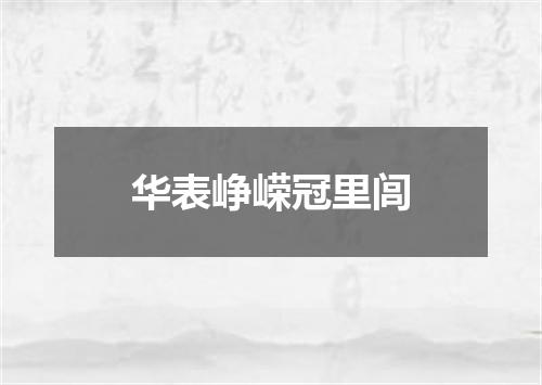 华表峥嵘冠里闾