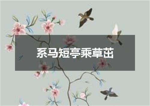 系马短亭乘草茁