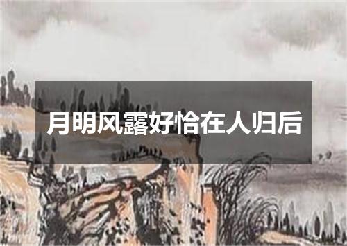 月明风露好恰在人归后