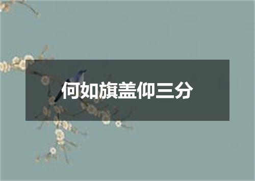 何如旗盖仰三分