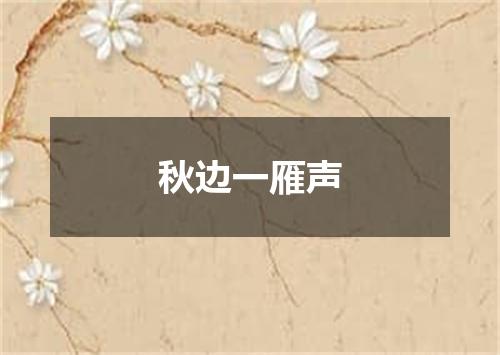 秋边一雁声