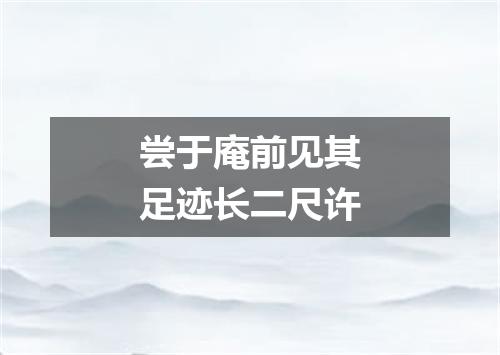 尝于庵前见其足迹长二尺许