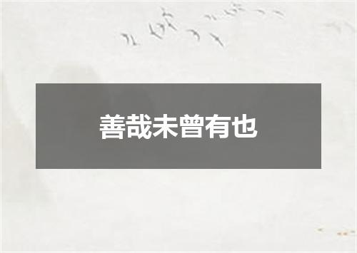 善哉未曾有也