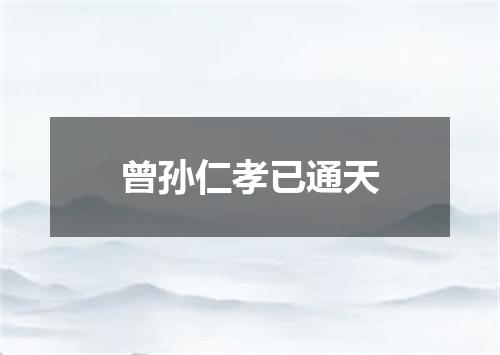 曾孙仁孝已通天