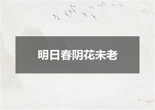 明日春阴花未老