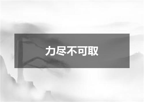 力尽不可取