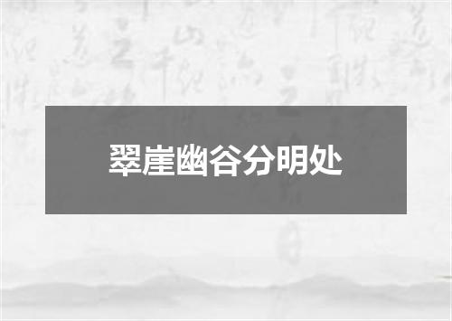 翠崖幽谷分明处