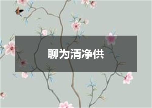 聊为清净供