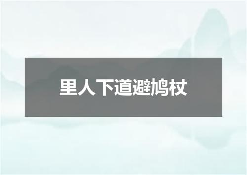 里人下道避鸠杖