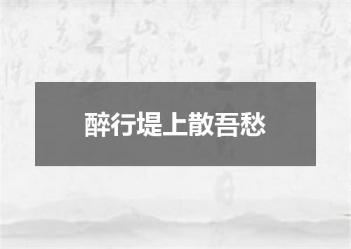 醉行堤上散吾愁
