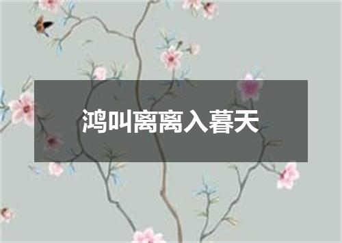 鸿叫离离入暮天