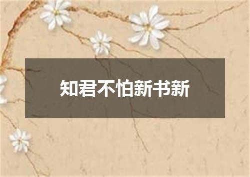 知君不怕新书新