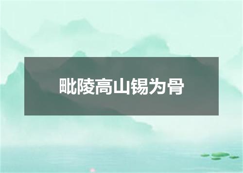 毗陵高山锡为骨