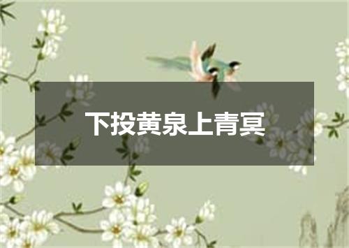 下投黄泉上青冥