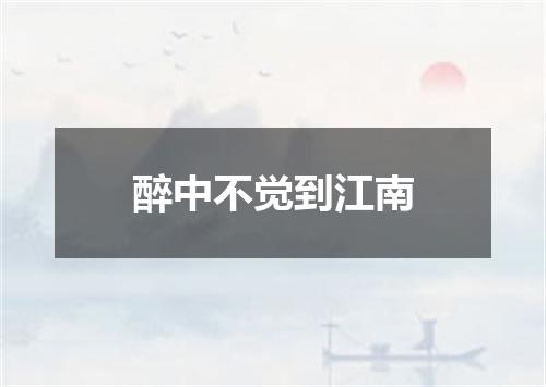 醉中不觉到江南