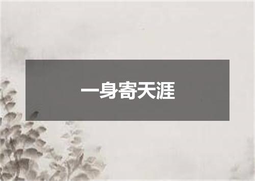 一身寄天涯