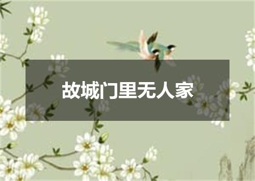 故城门里无人家
