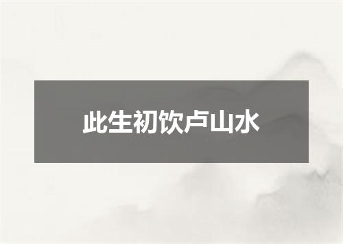 此生初饮卢山水