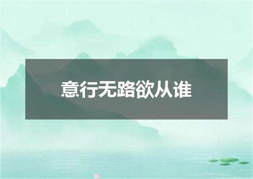 意行无路欲从谁