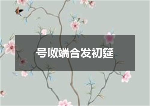号呶端合发初筵