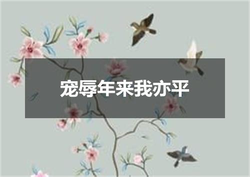 宠辱年来我亦平