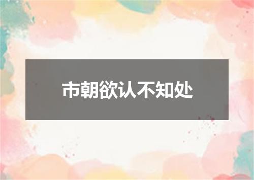 市朝欲认不知处