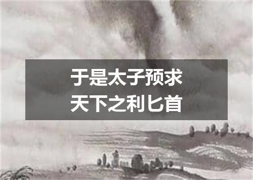 于是太子预求天下之利匕首