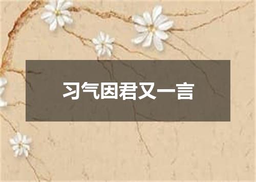 习气因君又一言