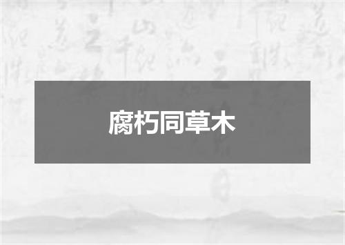 腐朽同草木