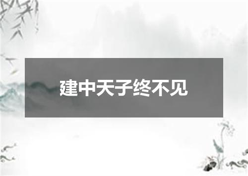 建中天子终不见