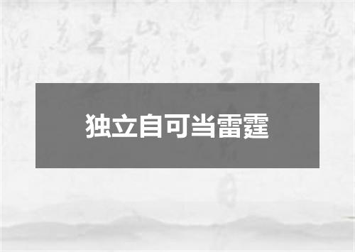 独立自可当雷霆