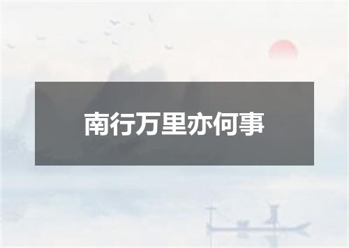 南行万里亦何事
