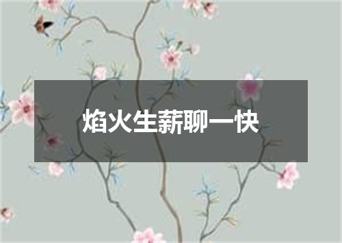 焰火生薪聊一快